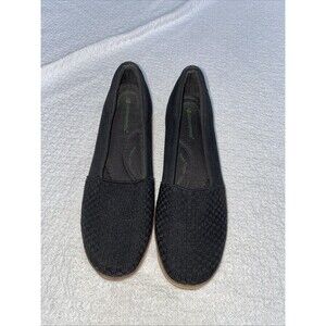 Grasshoppers Black Woven Canvas Wedge Loafers Women's Size 7M Purefit Comfort